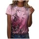 thumbnail image 1 of Blusa holgada de manga corta con cuello redondo y estampado a la moda para mujer Pompotops  hfajkhk130483, 1 of 6