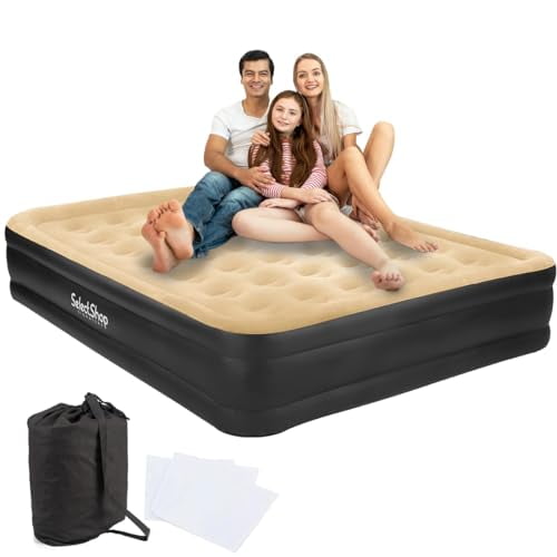 Colchón Inflable Queen Size + Bomba Inflable Cama Resistente