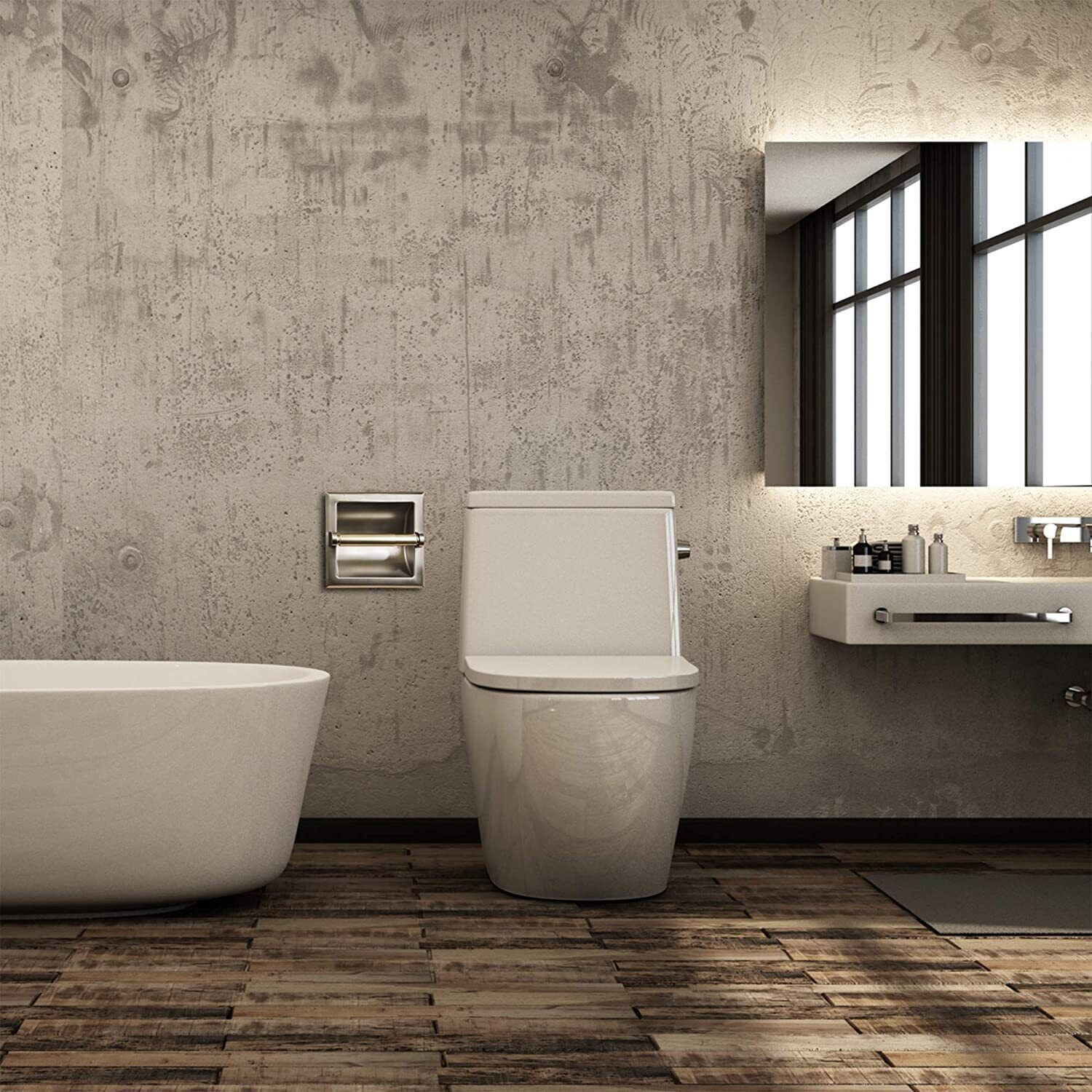 Recessed Toilet Paper Holder Wall Mounted Heavy Duty Metal Toilet Paper Roll