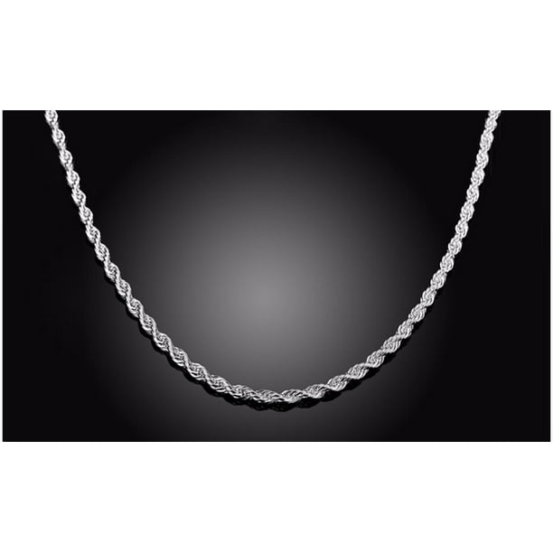 bedazzledbijou Solid Italian Diamond Cut Sterling Silver Rope Chain
