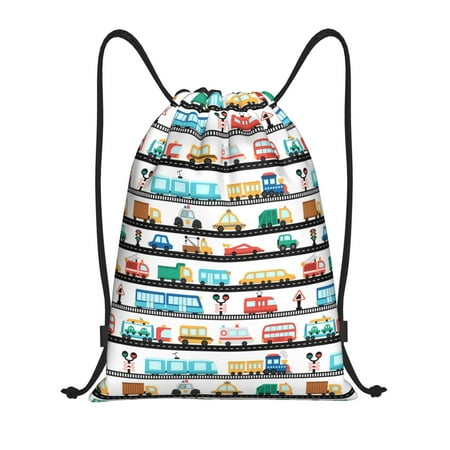 Disketp Funny Transport Drawstring Backpack Drawstring Gym Bags Draw String Bags for Sports Gym Travel Swimming Beach-Small