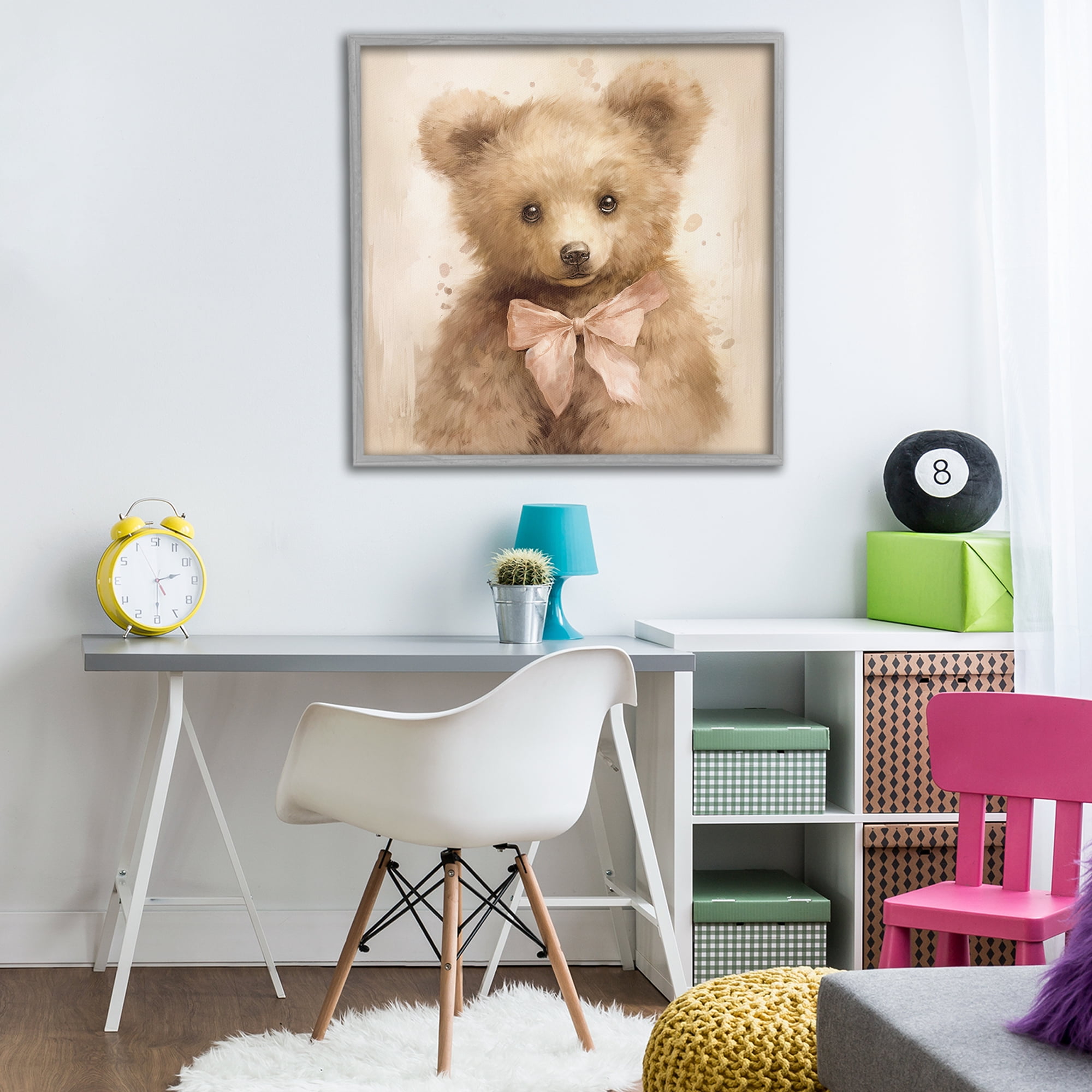 Stupell Industries Little Baby Bear Gray Framed Giclee Art, design by Tina LeCour