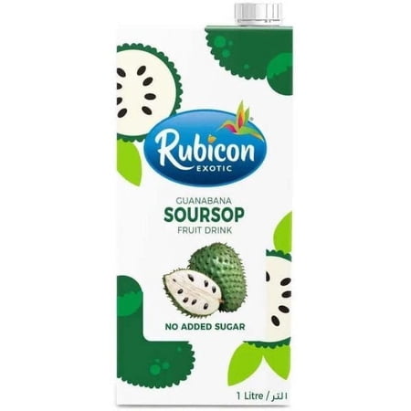 Rubicon Soursop (Guanabana) Exotic Juice Drink, 33.8 oz (1 Liter) (12 Cartons)