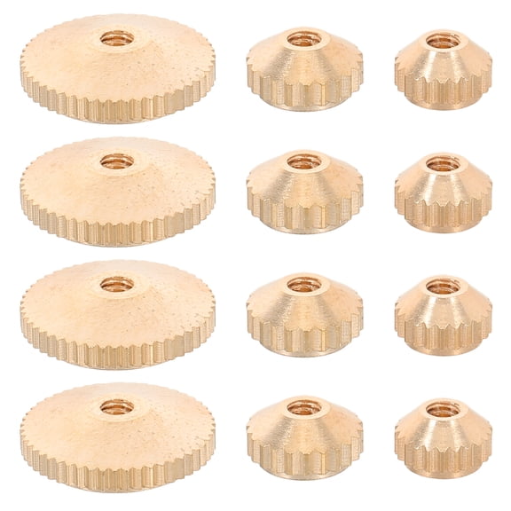 BRIGHTFUFU 12pcs Brass Clock Hand Nuts for Grandfather Wall Clock Movement Repair Replacement Parts Accessories