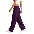 thumbnail image 4 of HomeDM Women's Baggy Sweatpants Wide Leg Drawstring Elastic Waist Lounge Sweat Pants with Pockets Purple S, 4 of 10