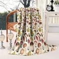 thumbnail image 2 of Brown Mushroom Leaf Light Pattern Blanket,Comfortable Soft Lamb Wool Throw Blanket,All Season,Warm Lightweight Blankets for Sofa Bed Couch Living Room Chair,50"x60", 2 of 4
