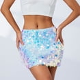 thumbnail image 5 of DHFJKG Skirts For Women Glitty Sparkly Sequins Mini Skirt Stretchy Slim Fit Bodycon Carnival Party Club Stylish Skirt, 5 of 5