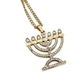thumbnail image 4 of Collar de Menorá, joyería de Hanukkah, adornos clásicos, joyería delicada de Janucá, collar de cadena para regalo especial de aniversario Oro, 4 of 9
