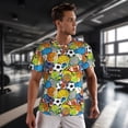 thumbnail image 3 of Wukai Various Balls Print Men's Short-Sleeved Mesh T-Shirt,Quick-Dry Short Sleeve Workout T-Shirt-5X-Large, 3 of 8