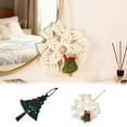 thumbnail image 1 of Adorno Navideño Colgante para Árbol de Navidad, Tejido a Mano En Tapiz | Decoración de Pared con Campanas y Copos de Nieve | Decoración Navideña | Lana Verde para Tejer | 27 X 10 Cm | 1 Adorno, 1 of 6