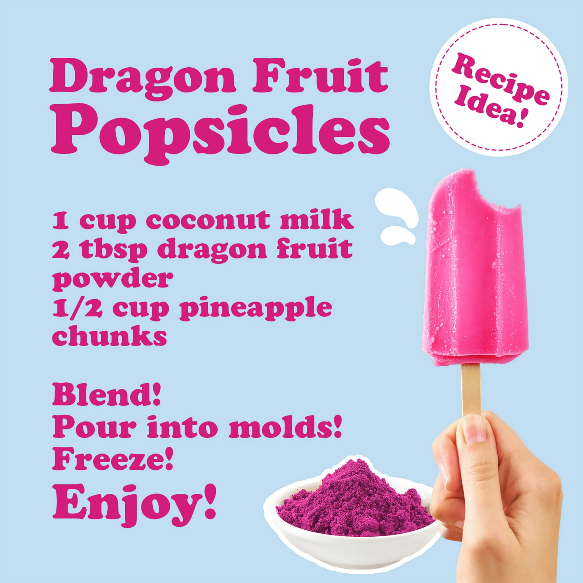 Freeze-Dried Dragon Fruit Powder, 2 Pounds–Vegan,Kosher, Good for Smoothies and Baking-Food to Live