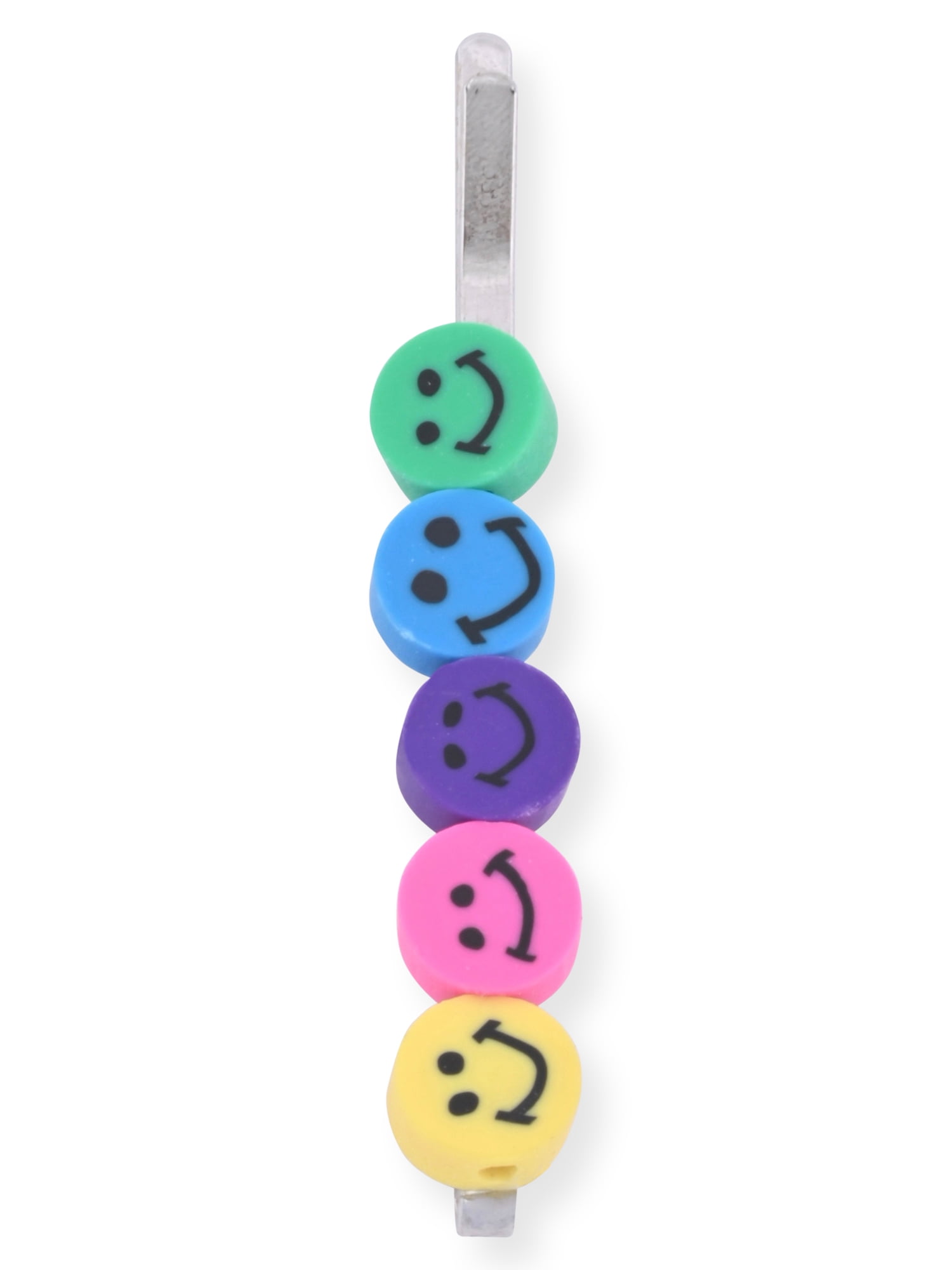 Justice Black Rainbow Strap LED Watch with Silicone Strap with Happy Face Bracelet Set