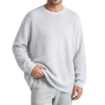 thumbnail image 2 of XUNKUSGA Sweaters for Men Casual Loose Crewneck Long Sleeve Ribbed Cuffs Knit Sweater Comfortable Stretch Fall Sweaters Classic Solid Color Men's Sweaters Light Blue 3XL, 2 of 9