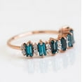 thumbnail image 2 of Blue Topaz Eternity Band Ring Stackable Ring Engagement Gift For Her 925 Sterling Silver Rose Gold Plated Gemstone Jewelry For Women Gift, 2 of 5