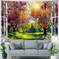 thumbnail image 4 of ONETECH  Spring Landscape Tapestry Natural Scenery Window View Aesthetic Wall Tapestries for Bedroom Living Room Decor Cherry Blossom Trees Picture Sunshine Nature Tapestry Wall Hangings, 4 of 6