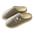 thumbnail image 4 of Vedolay Men Slippers Fuzzy Slippers Comfort Slip-On Warm Outdoor Indoor House Shoes Khaki,42-43, 4 of 4