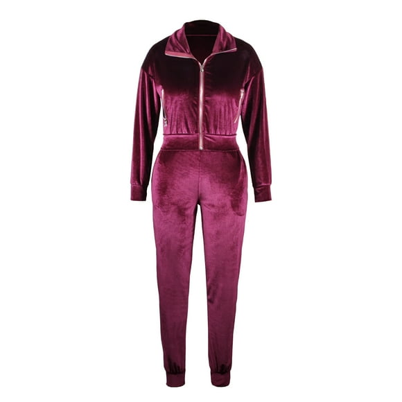 ITFABS Ladies Leisure Suit, Autumn Long Sleeve Zipper Tops, Ankle Banded Pants