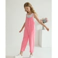 thumbnail image 4 of Usaibhir Girls' Casual Sleeveless Jumpsuits Loose Spaghetti Strap Romper Long Pants Kids V-Neck Overalls with Pockets, 4 of 7