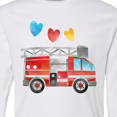 thumbnail image 4 of Inktastic Valentine's Day Fire Truck with Hearts Long Sleeve Youth T-Shirt, 4 of 5