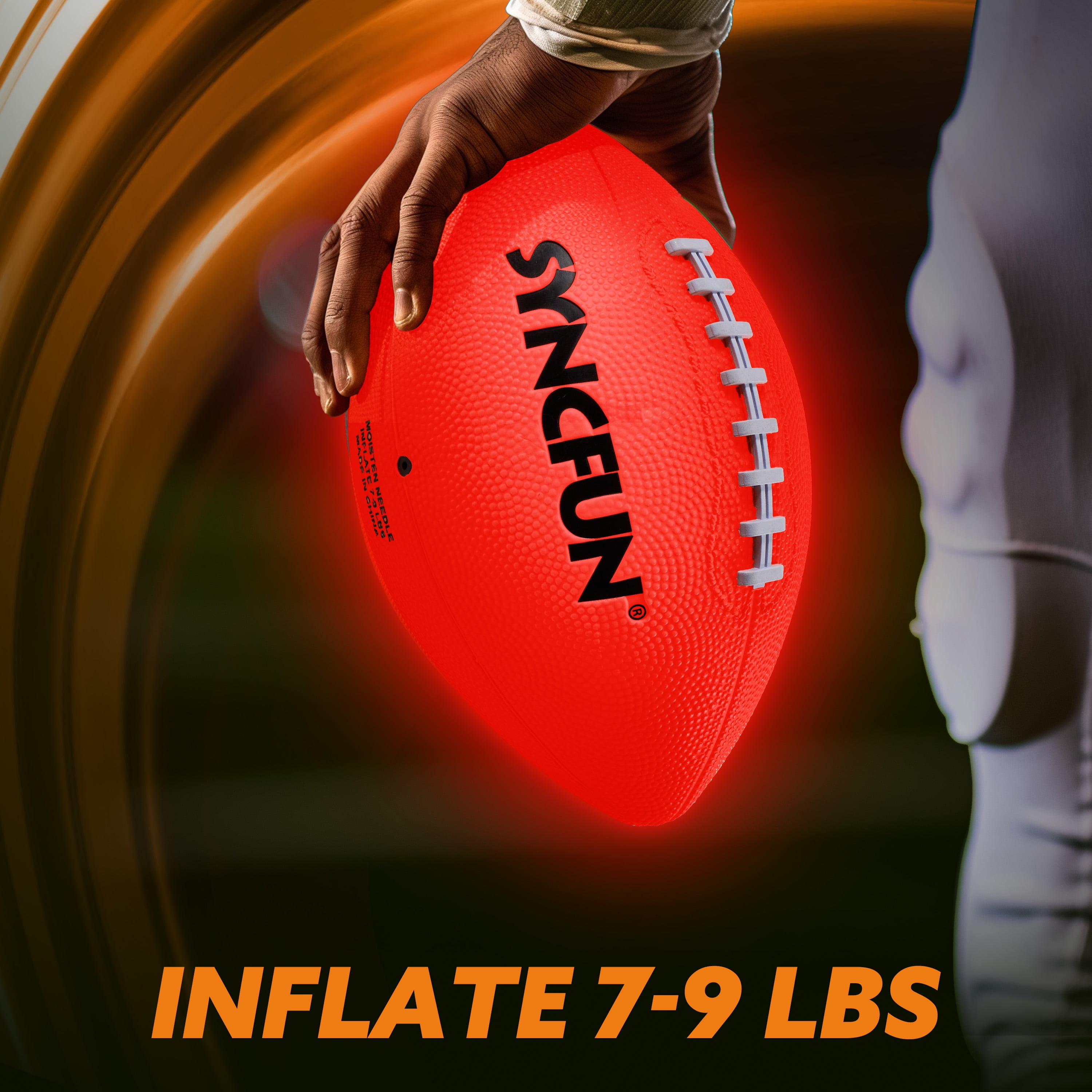 Glow in The Dark Football Light Up Led Football Birthday Gifts for Teen Boy Glowing Red Cool Football Stuff Outdoor Games for Evening Play Toys for Kids Ages 3 Old and up, Size 6