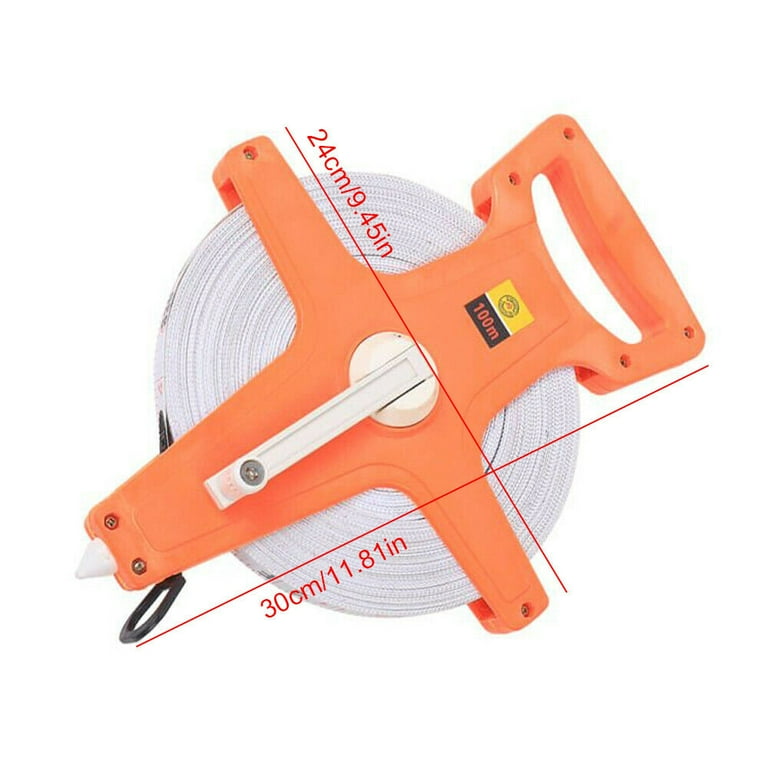 100m Tape Measure 330ft Heavy Duty Long Open Reel Fibreglass