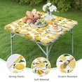 thumbnail image 4 of Yellow Lemon Fruit Slices White Pattern Square Fitted Tablecloth with Elastic Edge,Square Table Cover,Washable Elastic Table Cover for Home Kitchen Party Decor 34"x34", 4 of 6