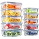 thumbnail image 1 of 10 paquetes de recipientes de vidrio para almacenar alimentos con tapas, recipientes de vidrio para preparar comidas, recipientes herméticos para el almuerzo, aptos para congelador y microondas, 1 of 6