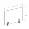 thumbnail image 2 of 23.5" x 31.5" Acrylic Protective Shield with Metal Counter Edge Clamp. Plexiglass Protection., 2 of 7