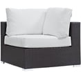 thumbnail image 2 of Hawthorne Collection Patio Corner Chair in Espresso and White, 2 of 4