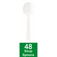 Great Value Everyday Disposable Plastic Soup Spoons, White, 48 Count