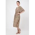 thumbnail image 3 of MISS LAVISH LONDON Beach Dress Swim Cover Up Drawcord At The Waist and V-shaped Neckline Kaftan Dresses for Women - 174-Motley Green, Large, 3 of 7