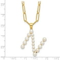 thumbnail image 5 of Auriga Fine Jewelry 925 Sterling Silver Gold-plated 3-5.5 mm FWC Pearl LETTER N 18in Necklace for Women 18", 5 of 6