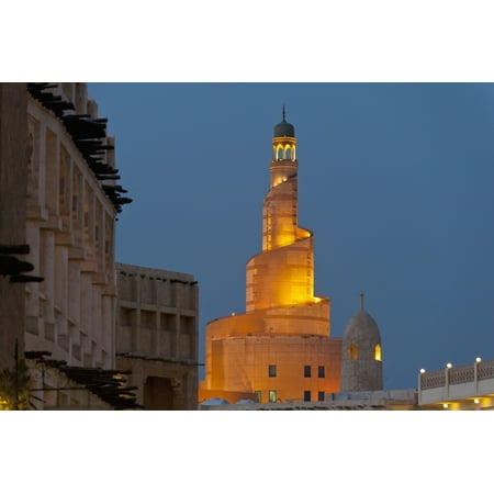 Qatar View of Qatar Islamic Culture Center and mosque (Fanar) at dusk Doha Canvas Art - Ian Cumming Design Pics...