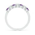 thumbnail image 2 of ANGARA Natural Half Eternity 7 Stone Amethyst and Diamond Wedding Ring in 925 Sterling Silver for Women (Size-3mm) | February Birthstone, Anniversary, Jewelry Gift for Women | Natural Amethyst Ring, 2 of 9