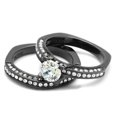 thumbnail image 5 of IP Light Black (IP Gun) Stainless Steel Ring with AAA Grade CZ in Clear for Women Clear Stone Color Style TK1175LJ Size 8, 5 of 5