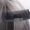 thumbnail image 4 of Professional Teasing Comb, Fine and Wide Tooth Hair Pack Barber Comb, Black Carbon Fiber Cutting Comb, Styling Comb., 4 of 5