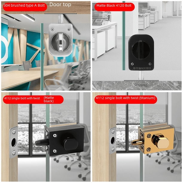 Cerradura de pestillo de puerta de vidrio con letra, cerradura de puerta de vidrio para baño, cerradura de puerta de ducha nueva de una sola puerta