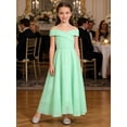 thumbnail image 6 of Hansber Off Shoulder Flower Girl Dress Junior Bridesmaid Wedding Evening Pageant Birthday Party Prom Gown Mint Green 10, 6 of 7