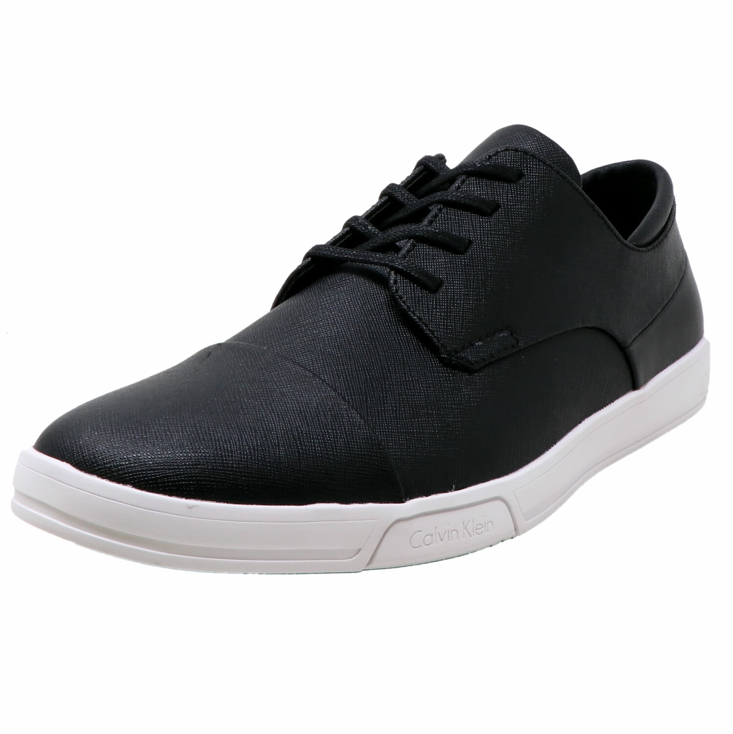 Calvin Klein Men's Bailey Saffiano Black Ankle-High Leather Slip-On Shoes - 12M | Walmart Canada