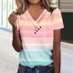 thumbnail image 2 of Camiseta de Manga Corta con Cuello en V, Camiseta Larga de Moda Y Ligera para Mujeres, 2 of 4