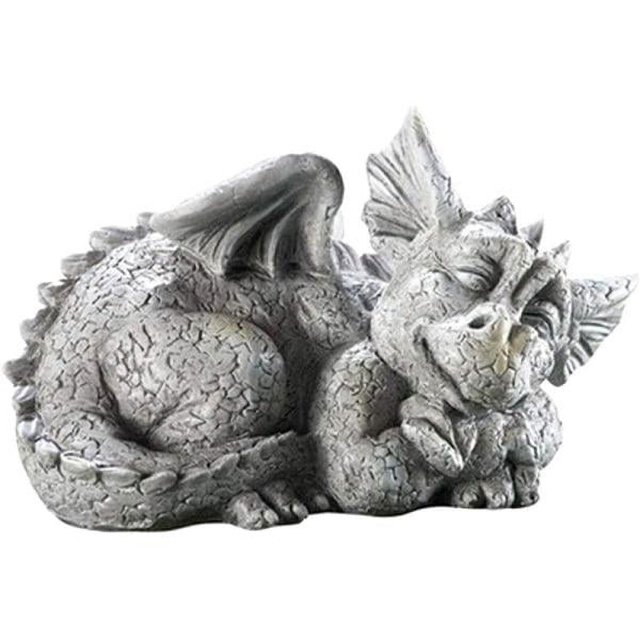 Drakträdgårdsstaty Harts Drakefigurer för heminredning Dungeons and Dragons Fantasy Art (9,06x5,12x5,51tum)