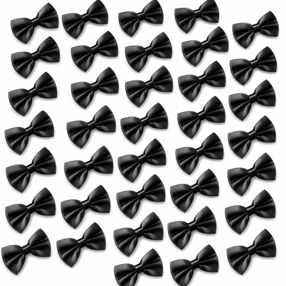 Stcellnmex Black Adjustable Satin Pre Tied Bow Ties Formal Dress Accessories For Wedding Party 20 Pack