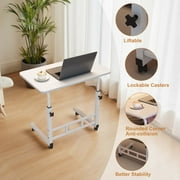 Standing Desk Adjustable Height, Small Standing Desk with Wheels, Mobile Portable Rolling Laptop PC Table Adjustable Height Computer Workstation for Home Office Study Bedroom