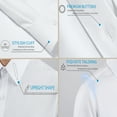 thumbnail image 5 of HISDERN White Button Down Shirts for Men Long Sleeve Basics Dress Shirt Regular Fit Formal Business, 5 of 11