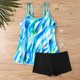 thumbnail image 5 of Trajes de baño para mujer, Trajes de baño para mujer Traje de baño bikini sin espalda con tirantes y tirantes, teñido anudado en color contrastante para mujer, 5 of 6