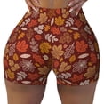 thumbnail image 2 of Logiee Autumn Forest3 Print Women's Biker Shorts,Workout Gym Shorts,Scrunch Shorts,Tummy Control Hidden Scrunch Running Yoga Shorts-Medium, 2 of 8
