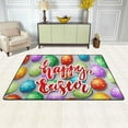 thumbnail image 3 of SKYSONIC Area Rug Pad Bright Easter Eggs On Wooden Floor Nursery Rugs Floor Mat for Kids Playing Room Living Room Bedroom, 72 x 48 inch, 3 of 6