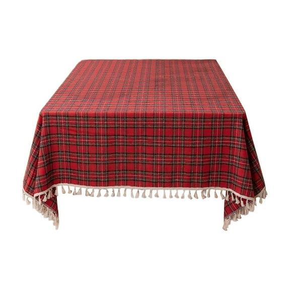Eoozwa Christmas Checkered Tablecloth Rectangle Red Buffalo Plaid Linen Cotton Gingham Xmas Table Cloths, Winter Farmhouse Table Decorations for Dining Parties Holiday, 39 x 55 Inch