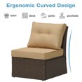 thumbnail image 2 of Cozyhom Brown Wicker Rattan Patio Sofa, 3 Seats Outdoor Furniture with Beige Cushions, 2 of 7