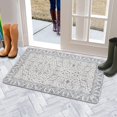 thumbnail image 5 of Retro Door Mat, 17 X 30 Inch Boho Vintage Beige Flowers Welcome Doormat Decorative Home Floor Mat, Non Slip Rubber Back and Strong Water Absorption for Outdoor Indoor Entrance Decor, 5 of 6
